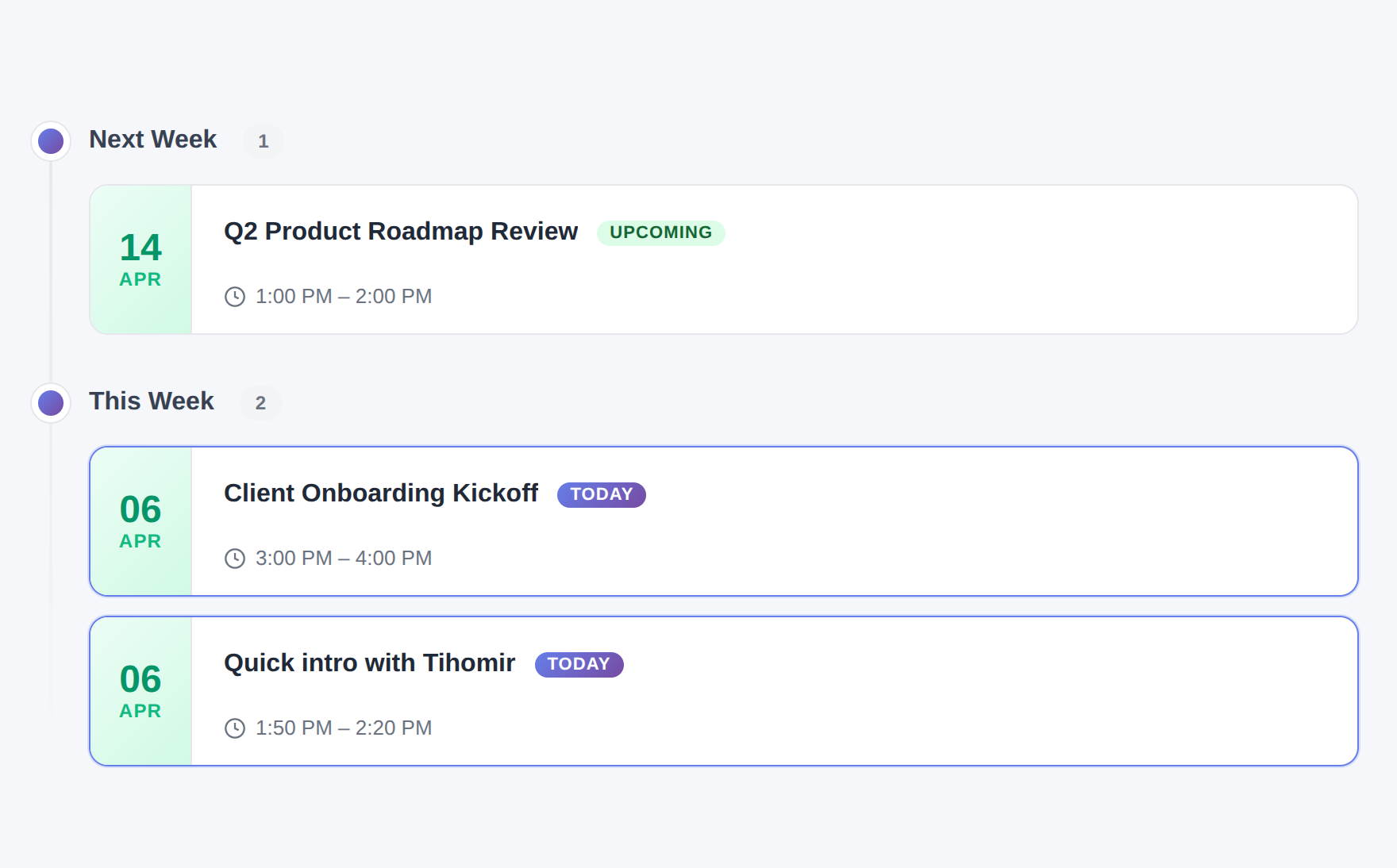 todovo.io meeting notes with Google Calendar sync showing today's meetings, talking points, and linked tasks